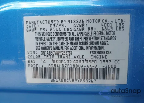 2023 Nissan Sentra Sv Xtronic Cvt from USA, damaged, VIN 3N1AB8CV8PY253767